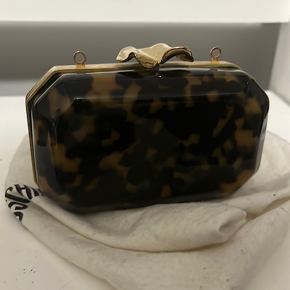 Moschino tortoiseshell acetate purse w/ gold detailing RARE VINTAGE